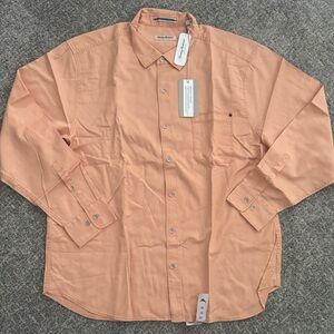 Tommy Bahama 2XL Tahitian twillys LS Peach Button-Up Shirt NWT cotton tencel